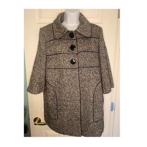 Mac & Jac XL 3/4 Sleeves 3 Button Pea Coat
